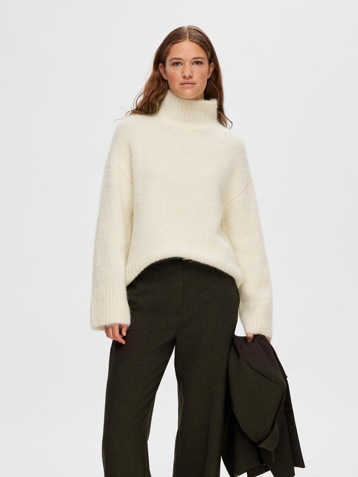 Gabella Ls Knit High - Neck W Birch | Genser | Smuk - Dameklær på nett