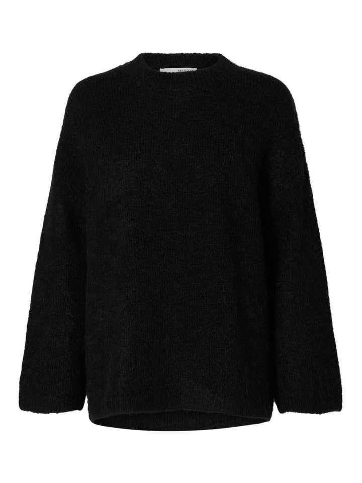 Gabella Ls Knit O - Neck Camp Black | Genser | Smuk - Dameklær på nett