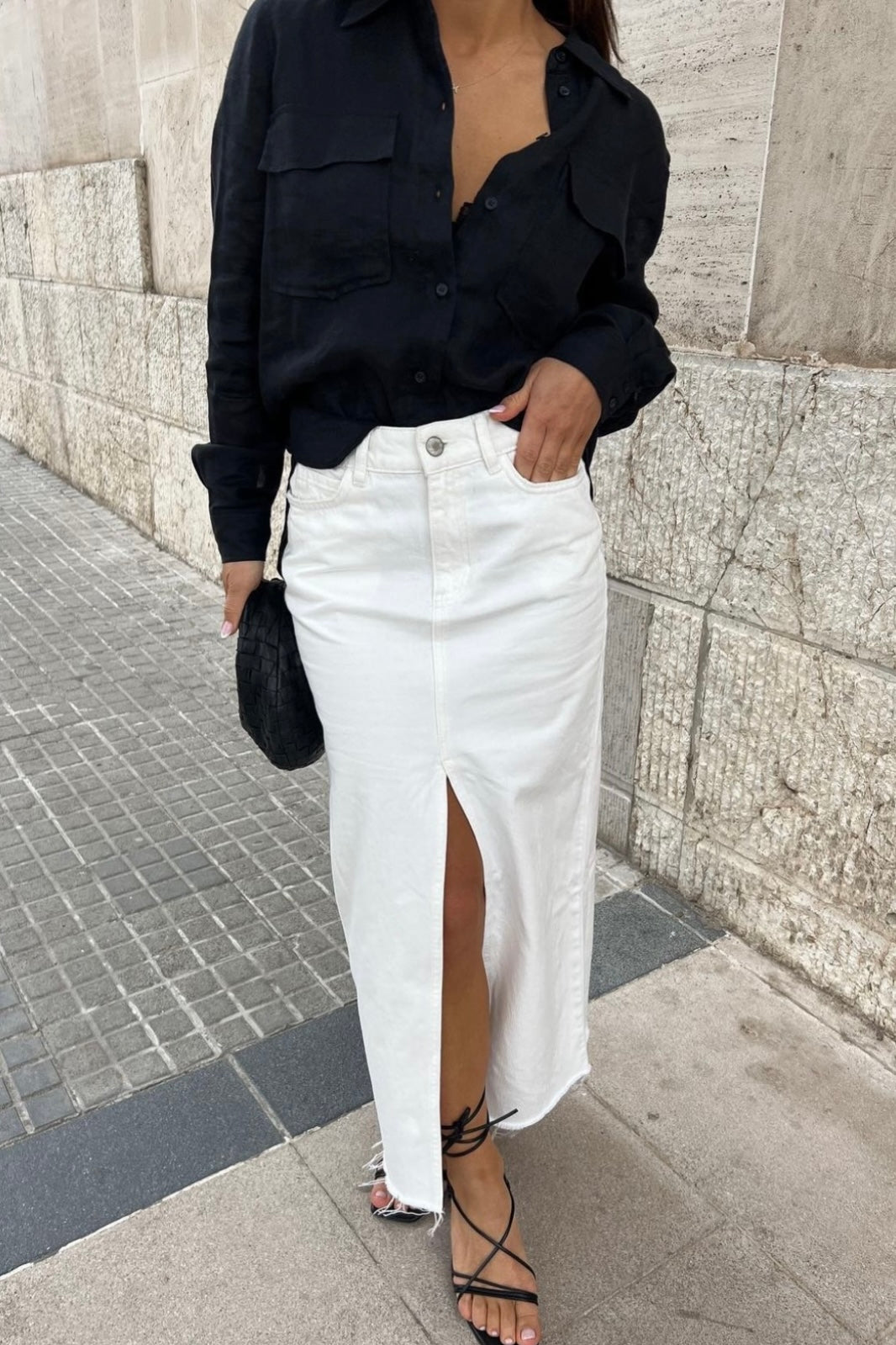 Gemma Rigid Denim Skirt Off White | Skjørt | Smuk - Dameklær på nett