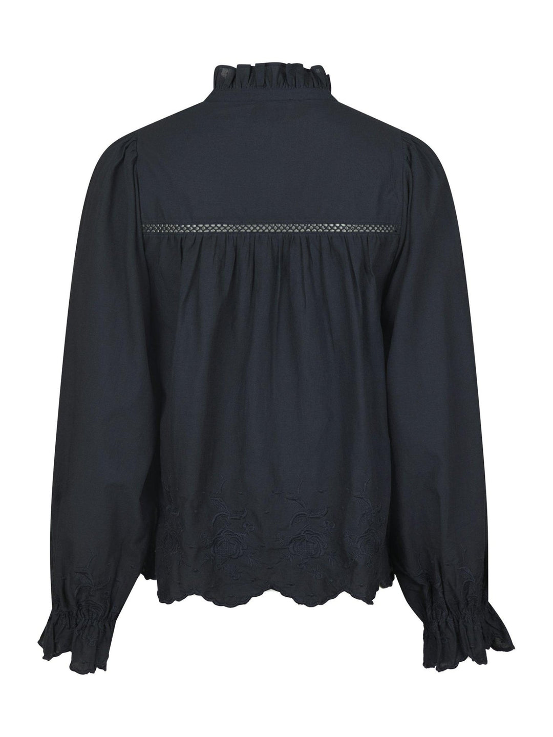 Heline Emb Blouse Navy | Skjorter og bluser | Smuk - Dameklær på nett