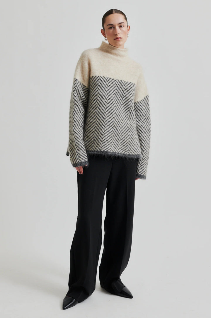 Herrin Knit T - Neck Volcanic Ash | Genser | Smuk - Dameklær på nett