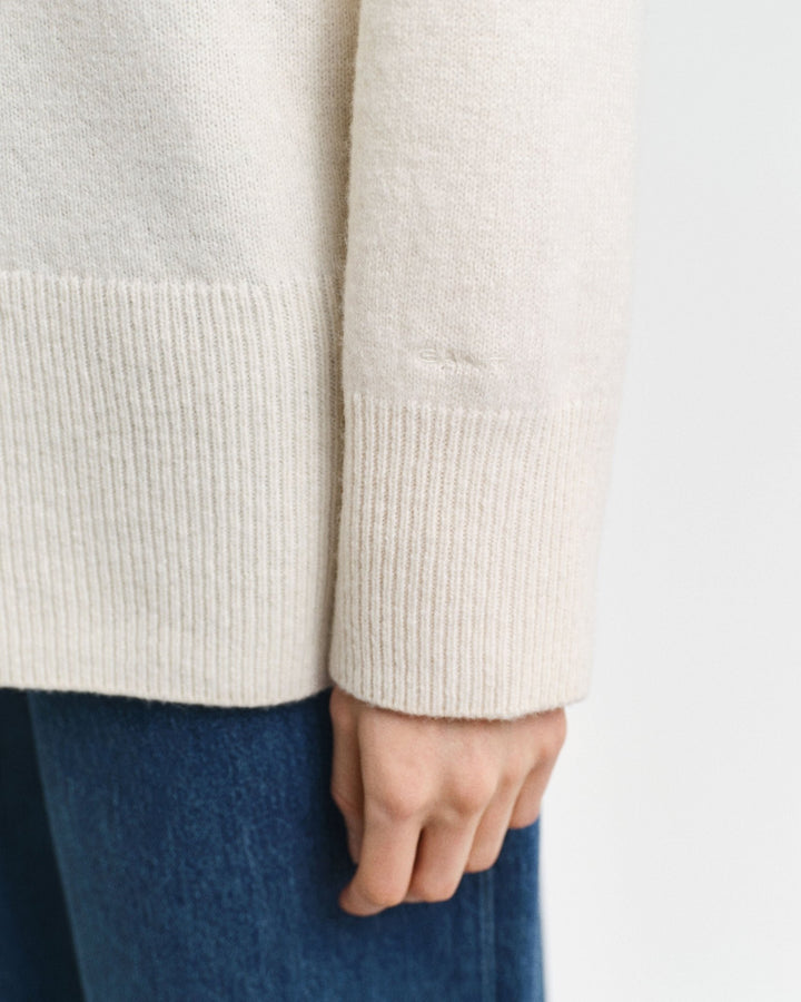 Herringbone Detail Turtleneck Cream | Genser | Smuk - Dameklær på nett