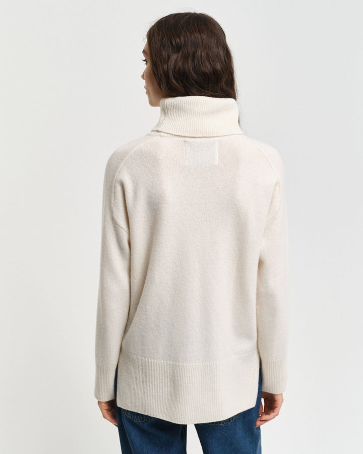 Herringbone Detail Turtleneck Cream | Genser | Smuk - Dameklær på nett