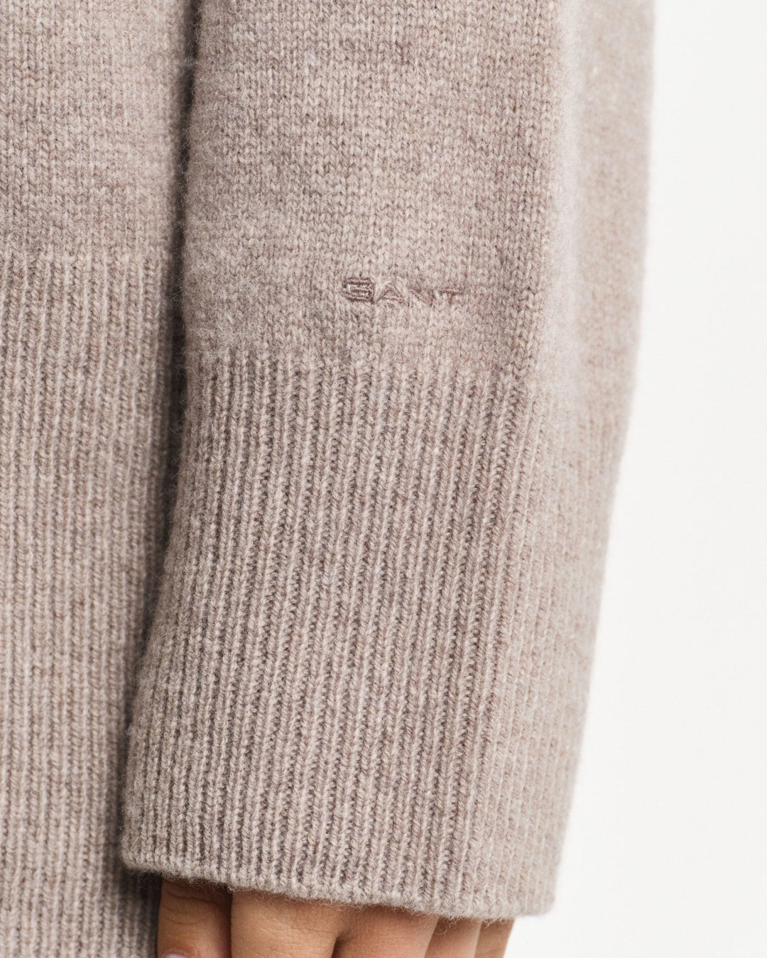 Herringbone Detail Turtleneck Warm Grey | Genser | Smuk - Dameklær på nett