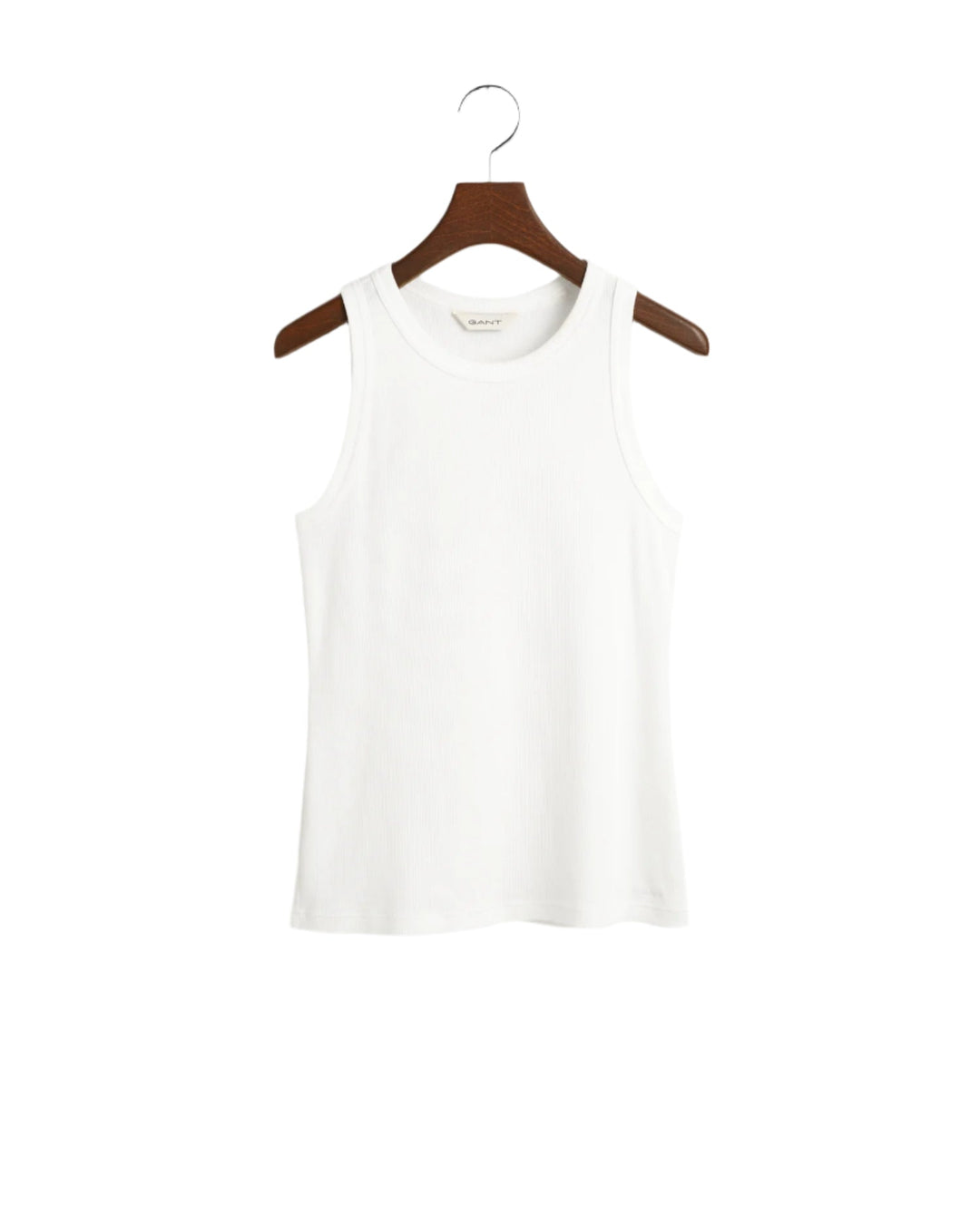 High Neck Ribbed Tank Top White | Skjorter og bluser | Smuk - Dameklær på nett