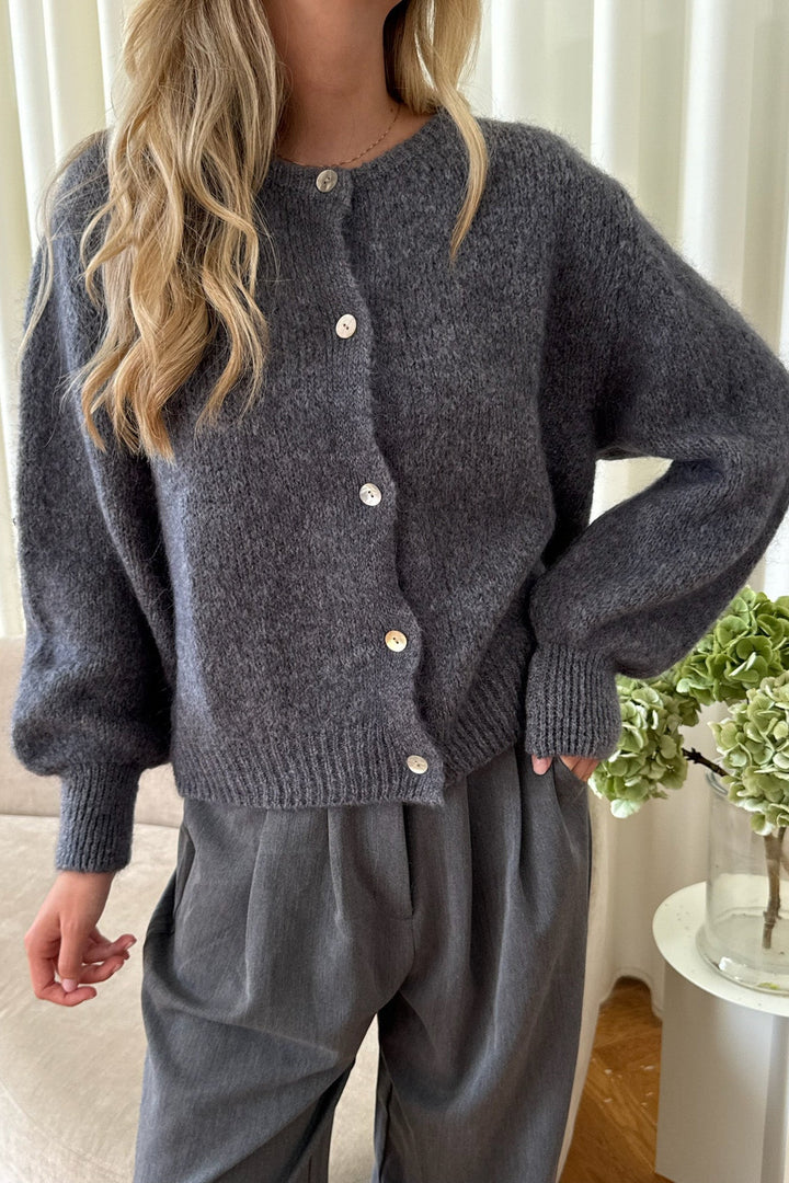 Idaic Cardigan Dark Grey | Genser | Smuk - Dameklær på nett