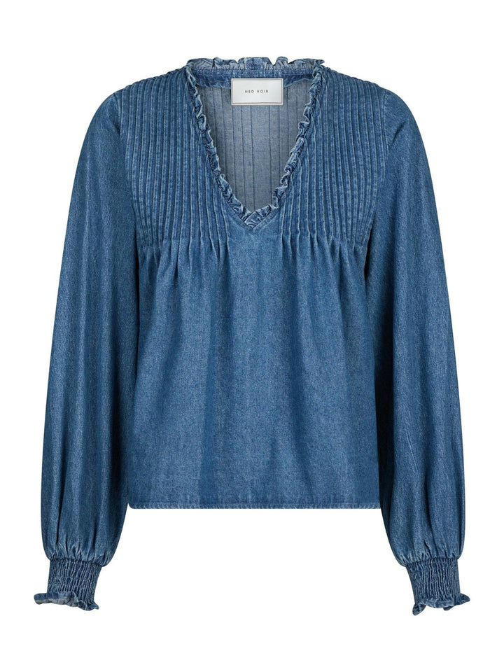 Ililo Denim Blouse Blue | Skjorter og bluser | Smuk - Dameklær på nett