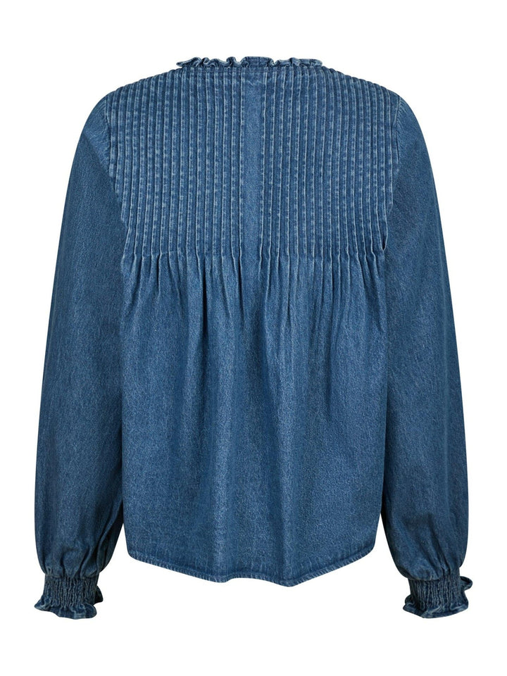 Ililo Denim Blouse Blue | Skjorter og bluser | Smuk - Dameklær på nett