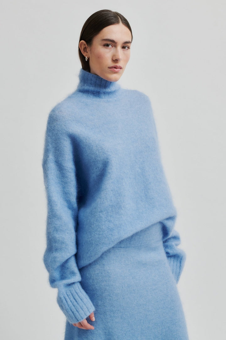 Ina Knit T - Neck Vista Blue | Genser | Smuk - Dameklær på nett