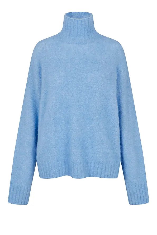 Ina Knit T - Neck Vista Blue | Genser | Smuk - Dameklær på nett