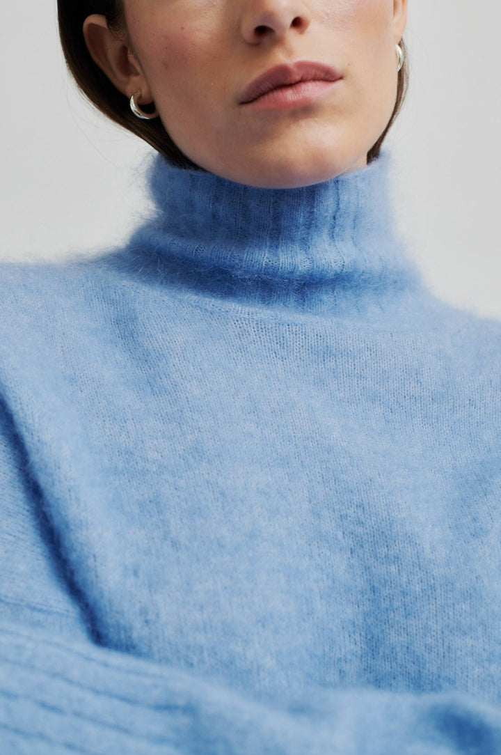 Ina Knit T - Neck Vista Blue | Genser | Smuk - Dameklær på nett