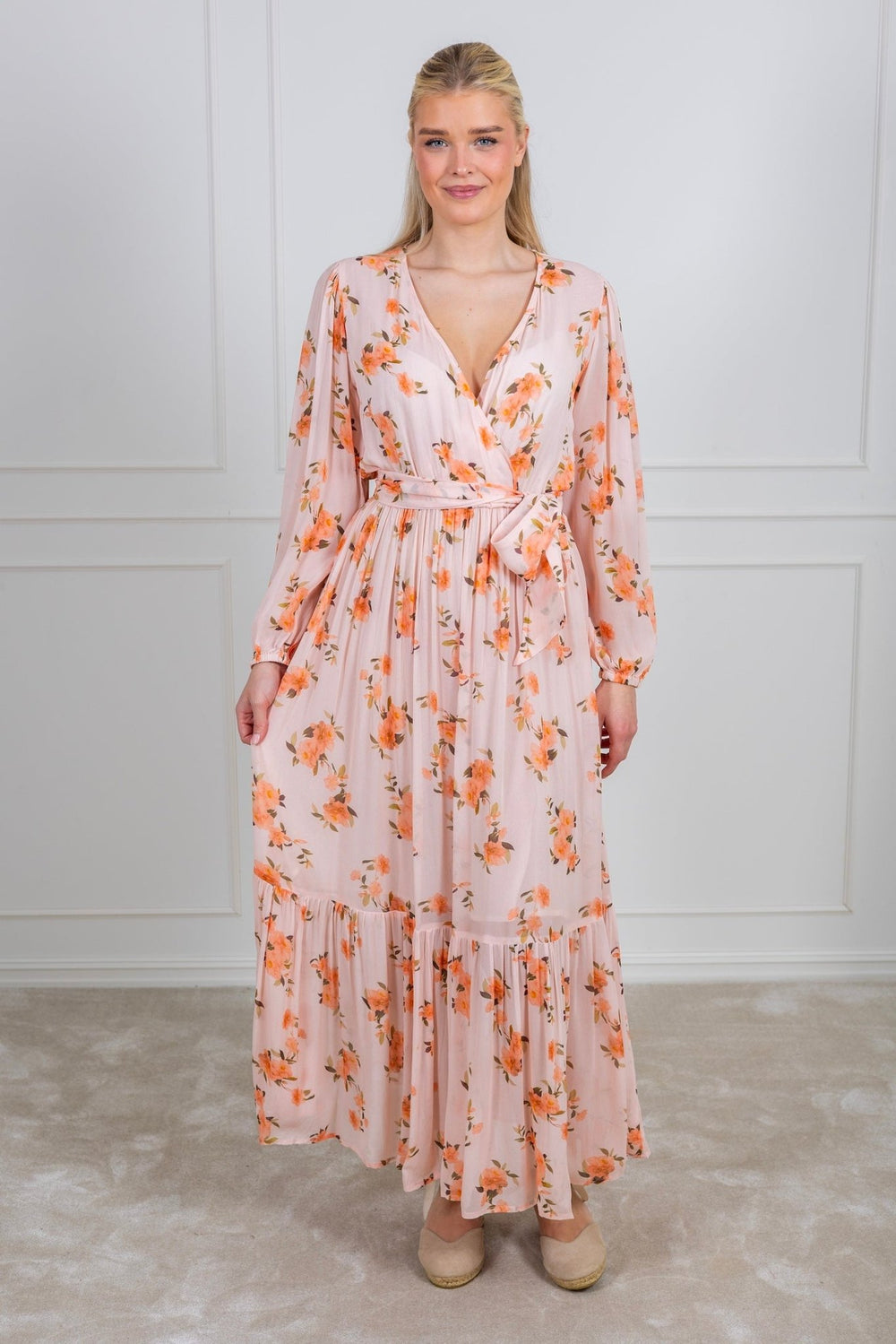 Ingrid Maxi Dress Peach Bloom | Kjoler | Smuk - Dameklær på nett