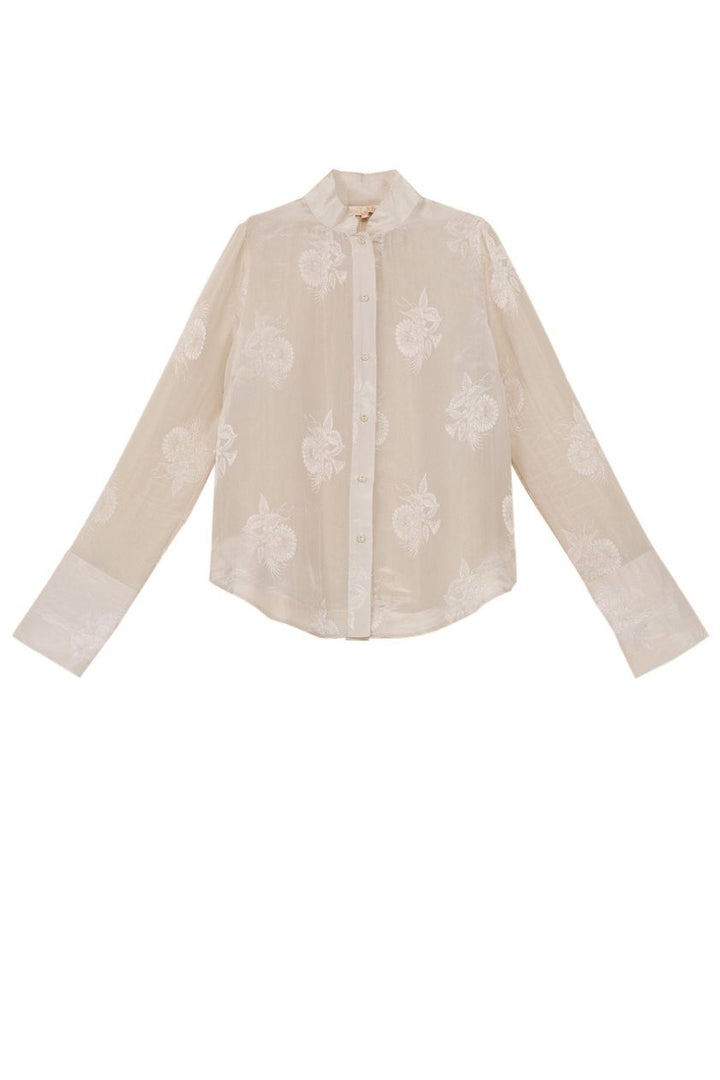 Jacquard Blouse Vintage White | Skjorter og bluser | Smuk - Dameklær på nett