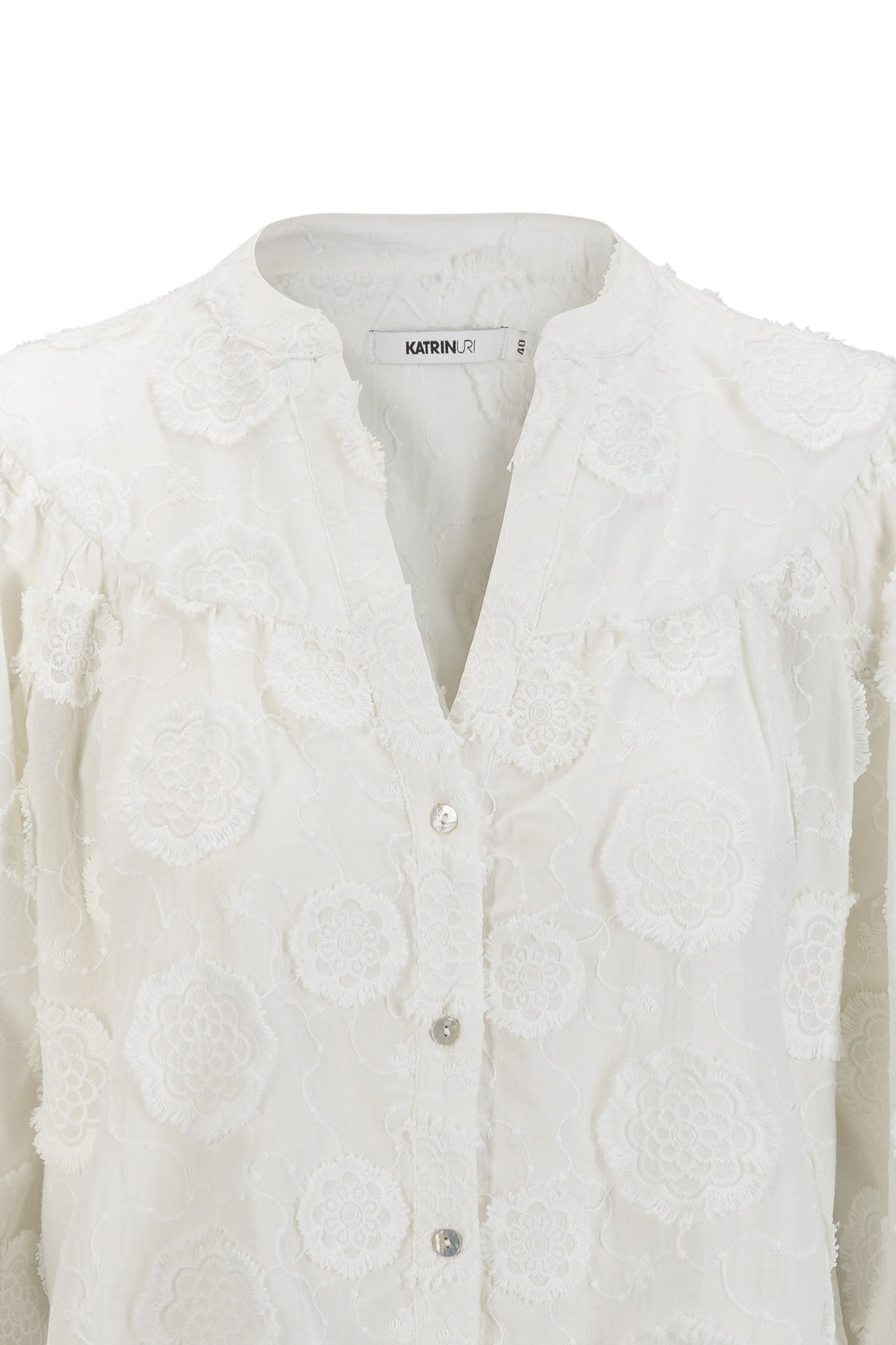 Joan Embroidery Blouse White | Skjorter og bluser | Smuk - Dameklær på nett