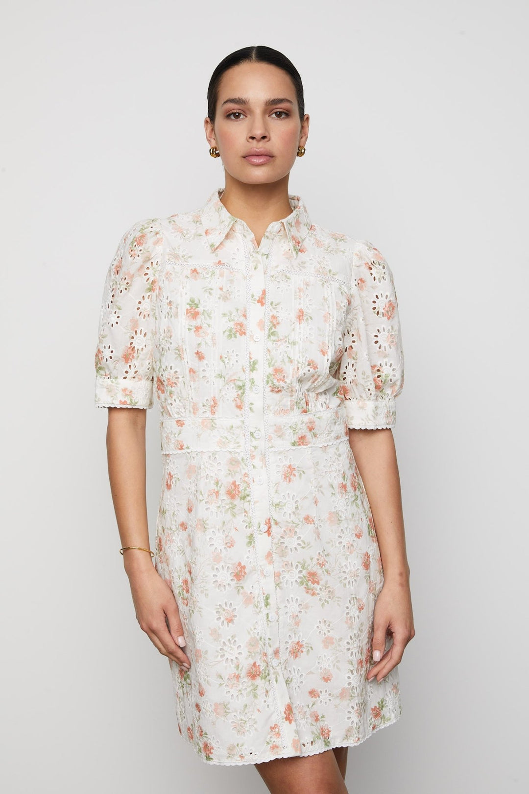 Juno Dress White Rose Print | Kjoler | Smuk - Dameklær på nett