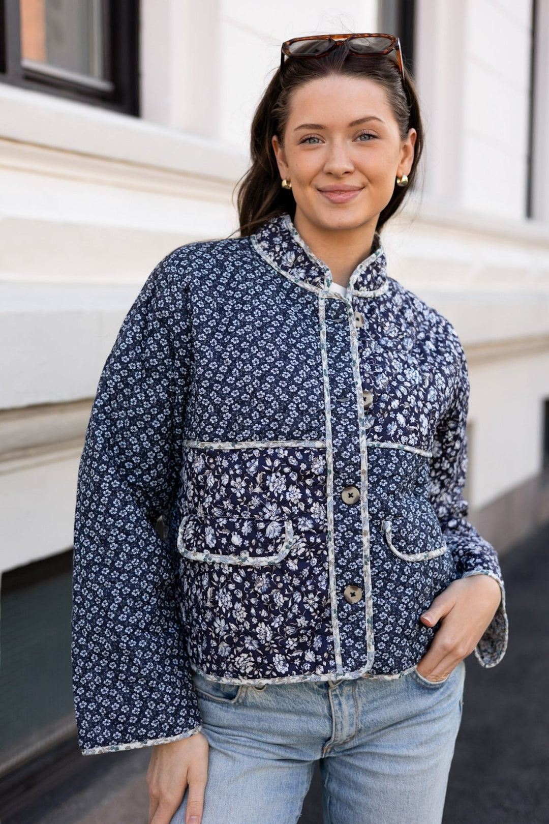 Kamil Quilt Combination Jacket Blue | Yttertøy | Smuk - Dameklær på nett