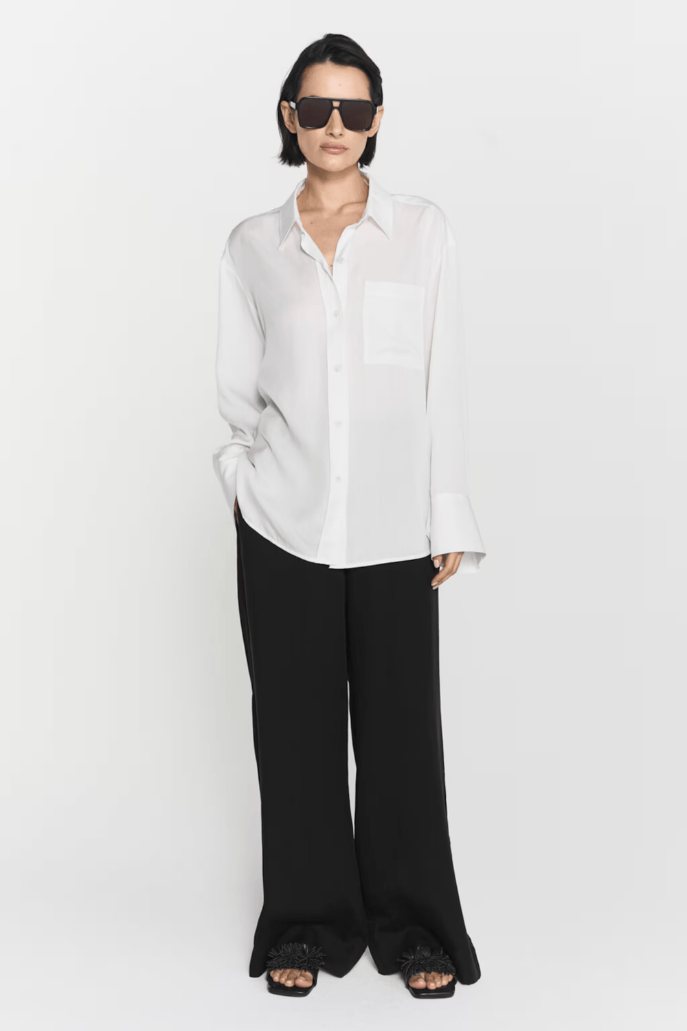 Kiara Fluid Shirt Ivory | Skjorter og bluser | Smuk - Dameklær på nett