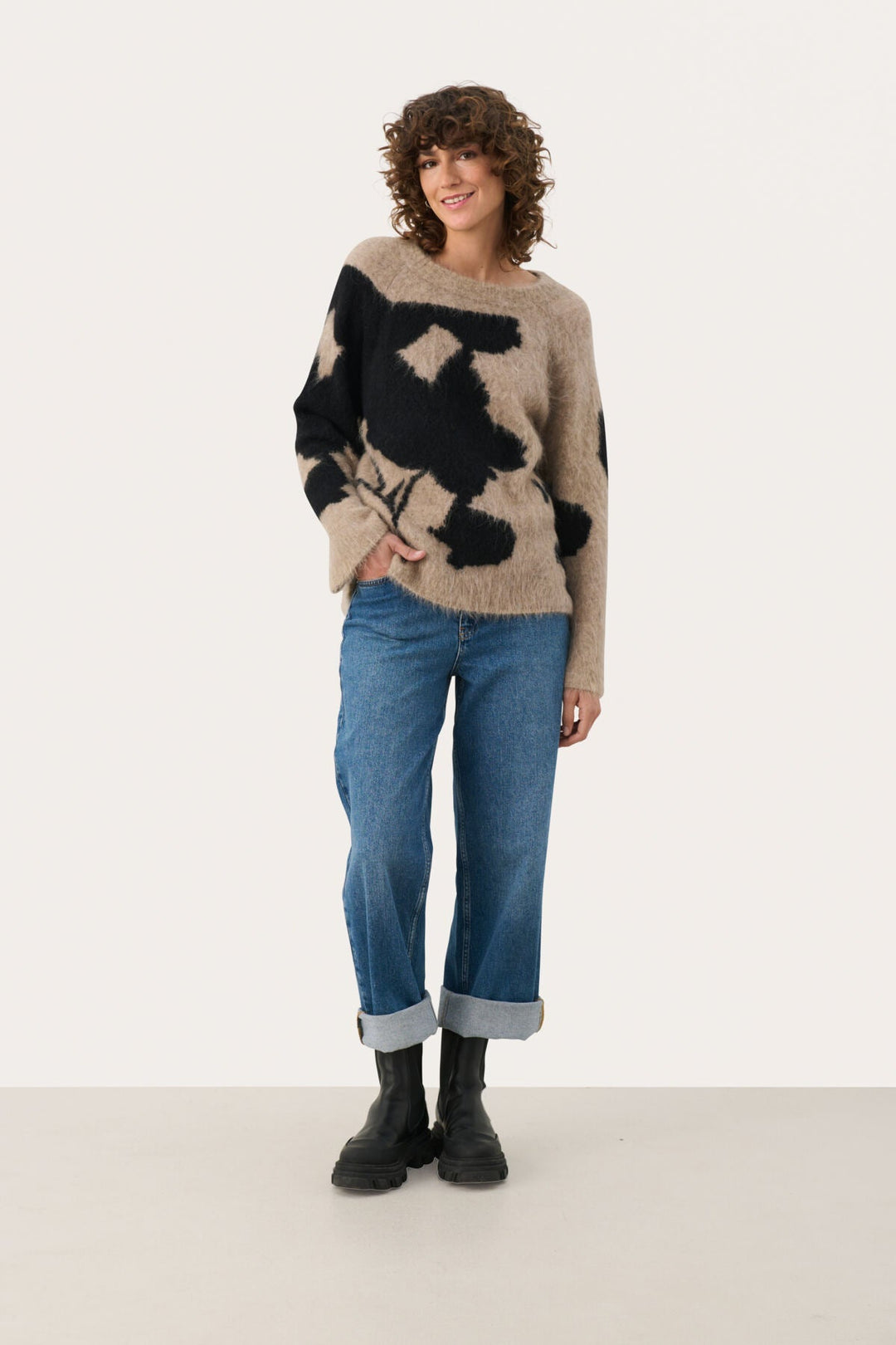 Lajlapw Pullover Mink Melange Blurred Flower | Genser | Smuk - Dameklær på nett