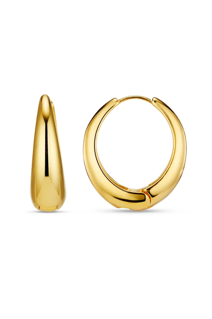 Large Tapered Hoop Earrings Pale Gold | Accessories | Smuk - Dameklær på nett