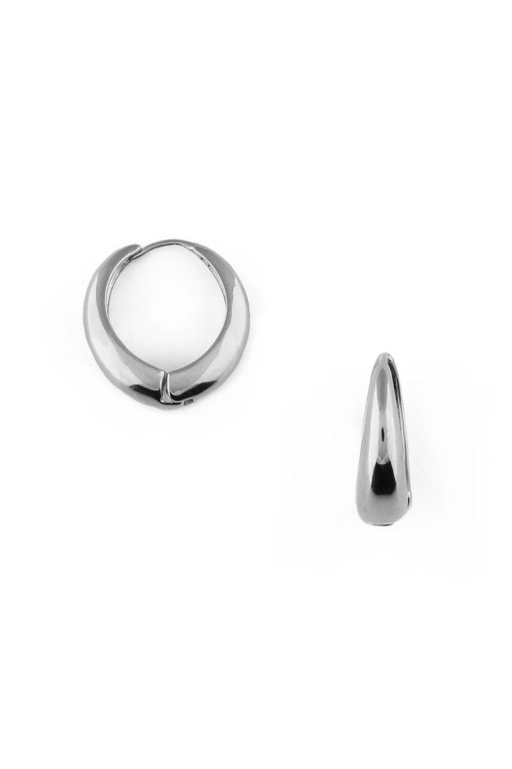 Large Tapered Hoop Earrings Silver | Accessories | Smuk - Dameklær på nett