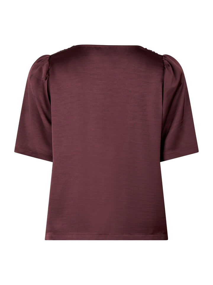 Largo Heavy Sateen Blouse Burgundy | Skjorter og bluser | Smuk - Dameklær på nett