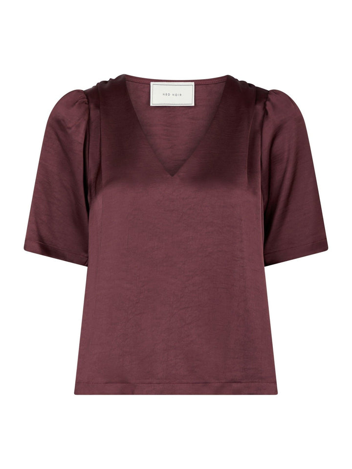 Largo Heavy Sateen Blouse Burgundy | Skjorter og bluser | Smuk - Dameklær på nett