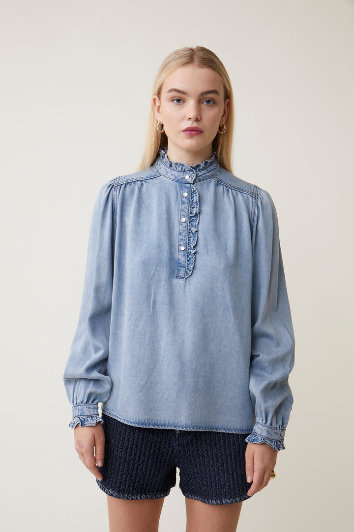 Laura Blouse Jeans Clair | Skjorter og bluser | Smuk - Dameklær på nett