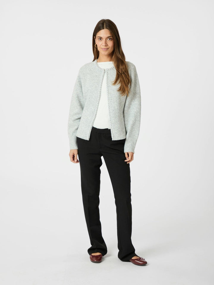 Lilly Pearl Knit Cardigan Light Grey Melange | Genser | Smuk - Dameklær på nett