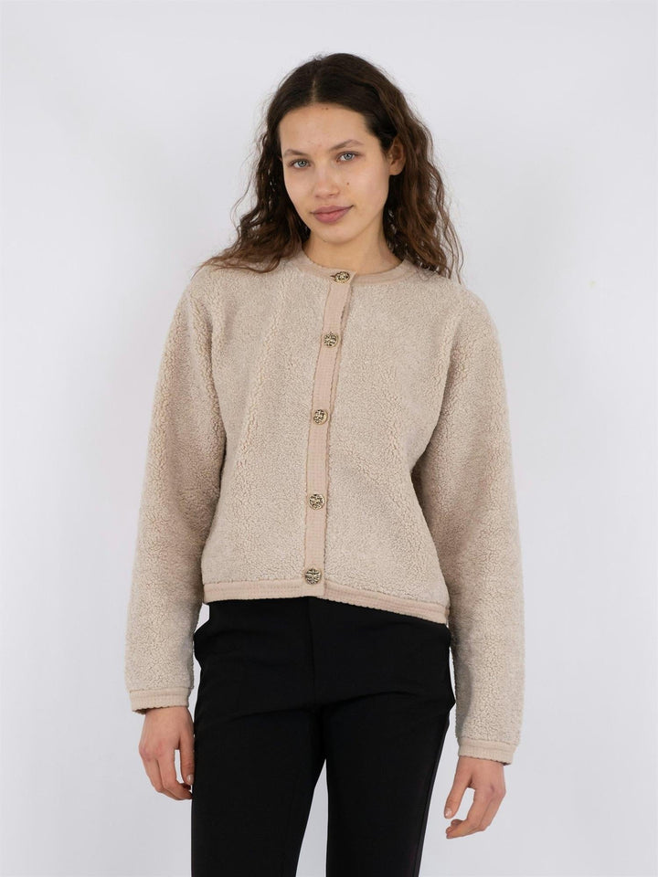 Limo Fluffy Knit Cardigan Sand | Genser | Smuk - Dameklær på nett