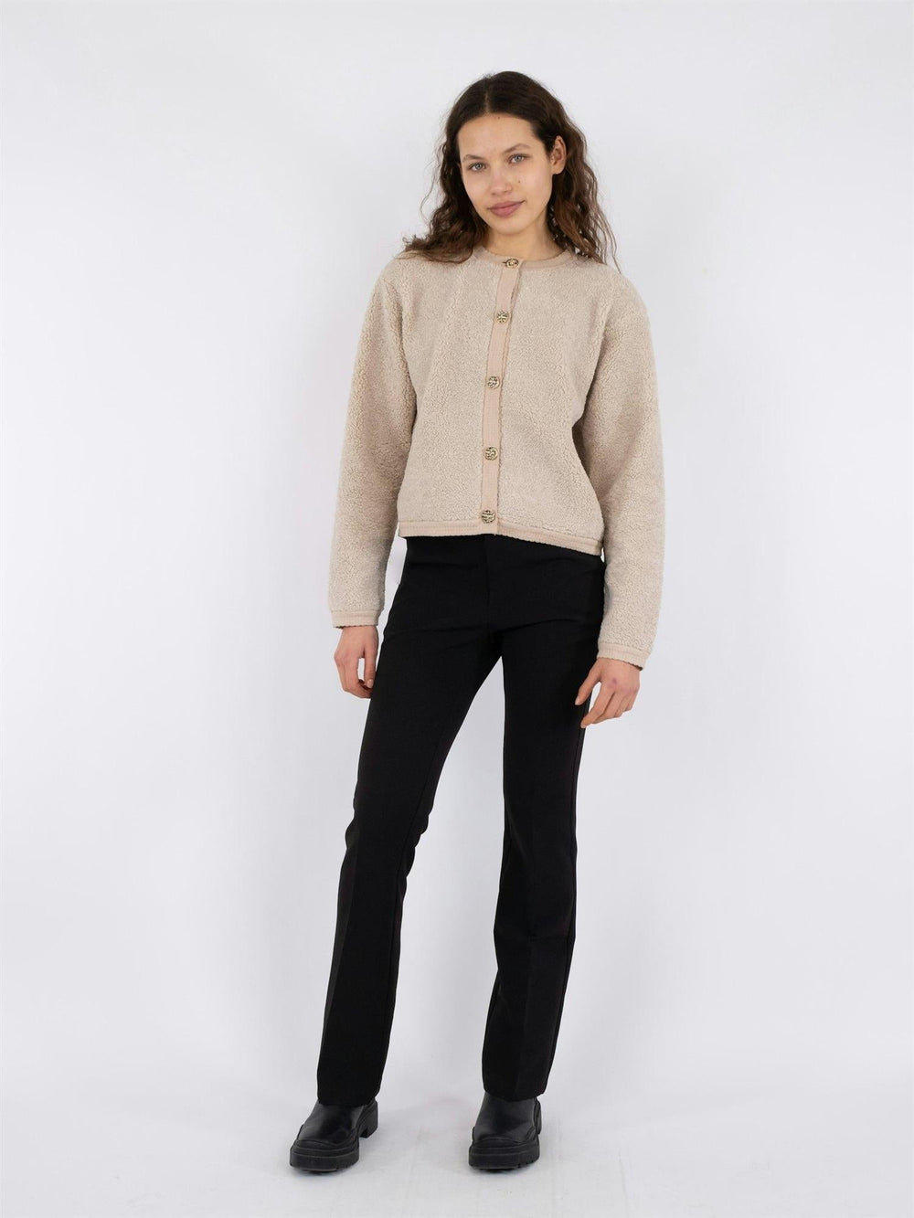 Limo Fluffy Knit Cardigan Sand | Genser | Smuk - Dameklær på nett