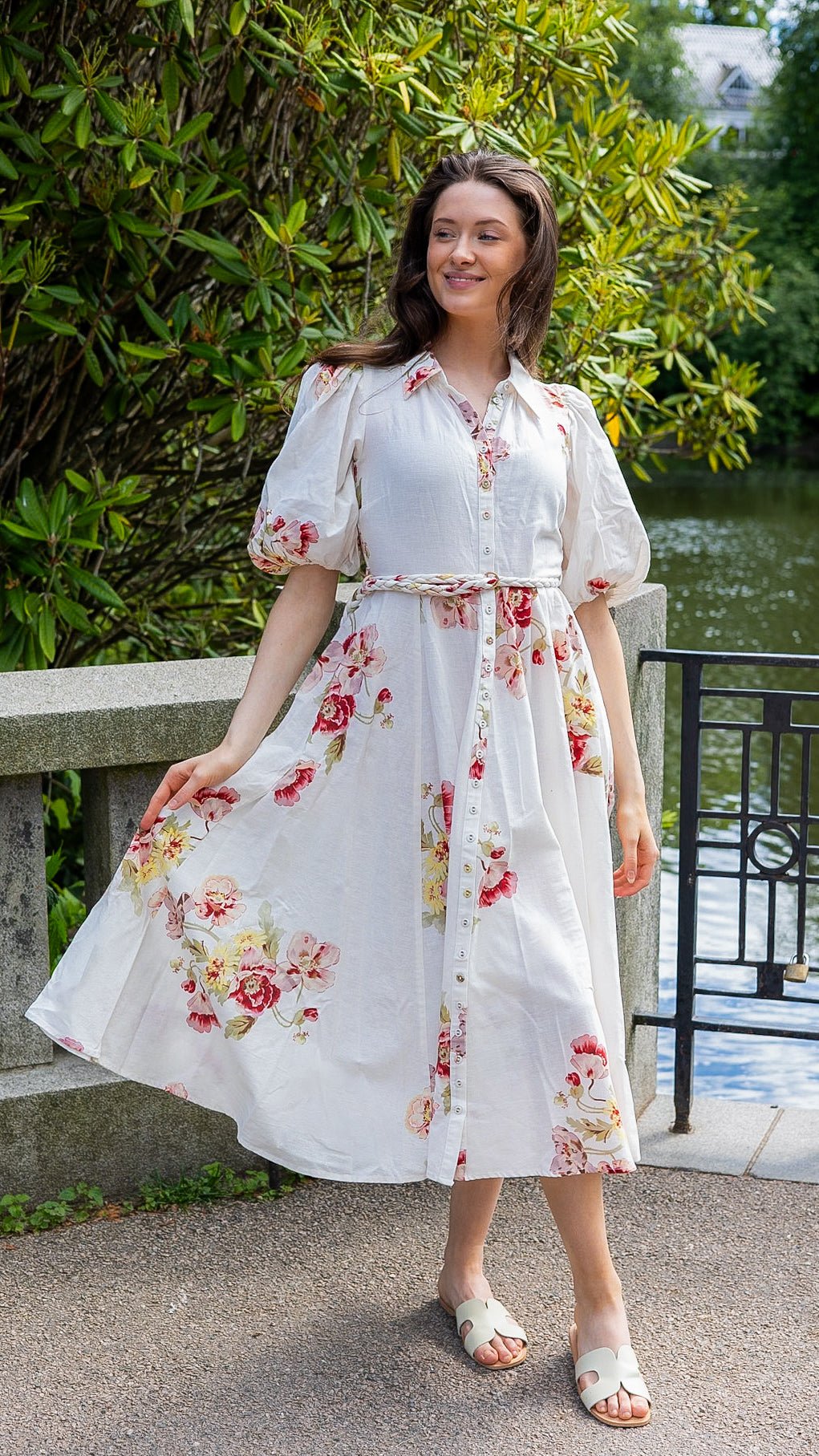 Linen Button - Down Dress Rosette | Kjoler | Smuk - Dameklær på nett