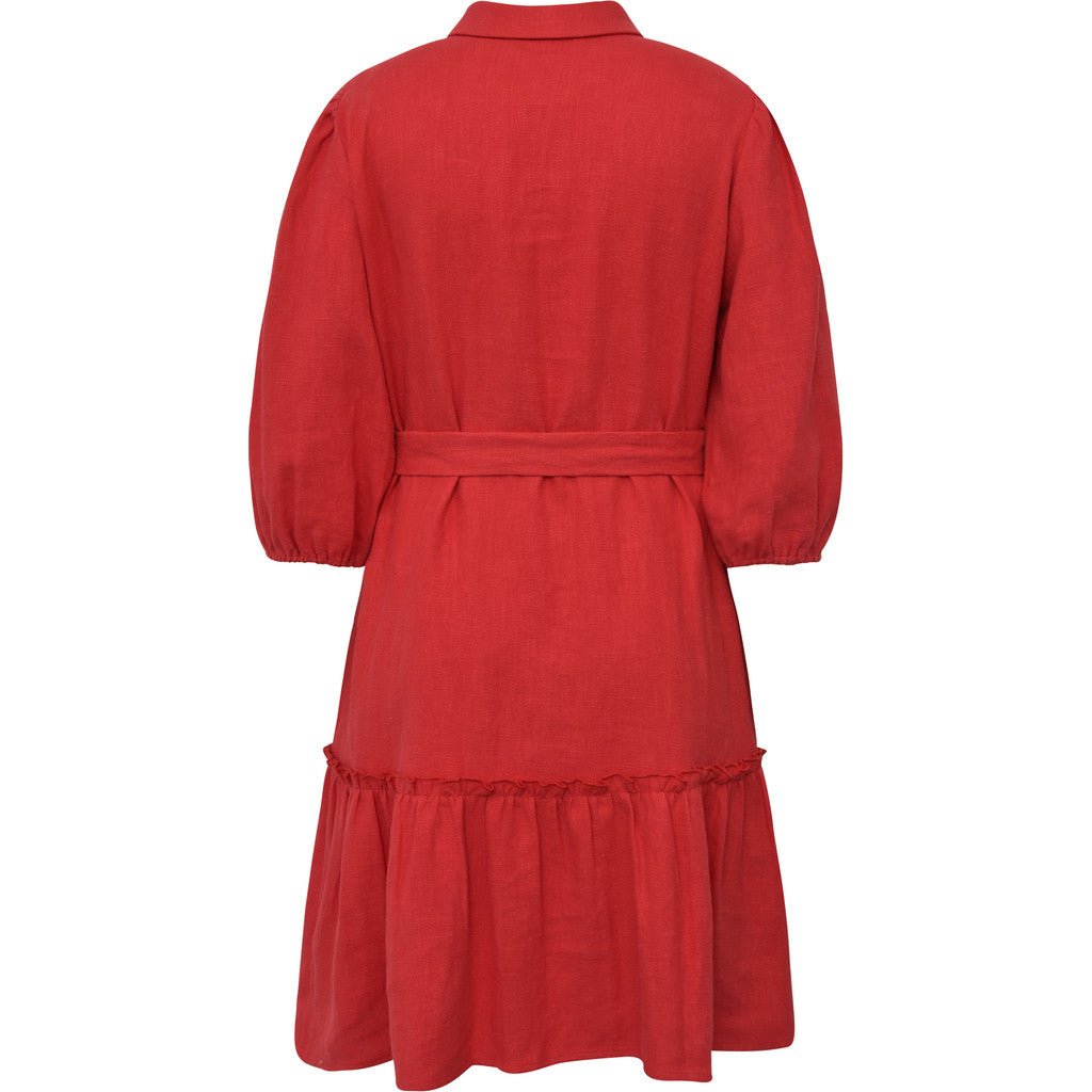 Linen Dress Red | Kjoler | Smuk - Dameklær på nett