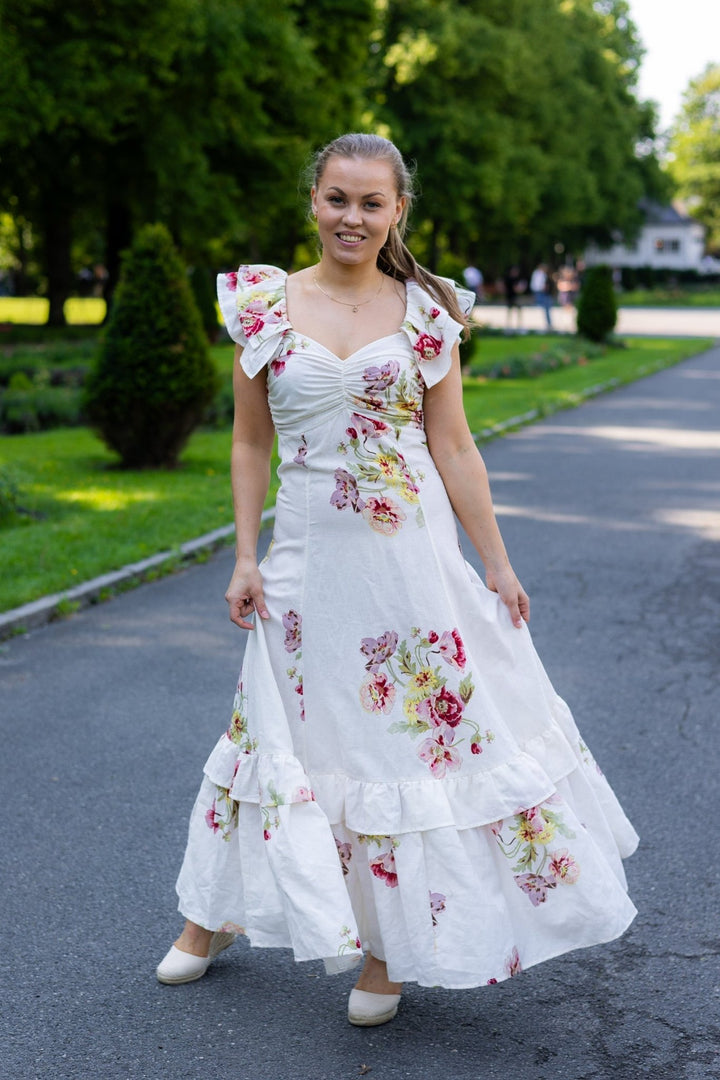 Linen Flounce Dress Rosette | Kjoler | Smuk - Dameklær på nett