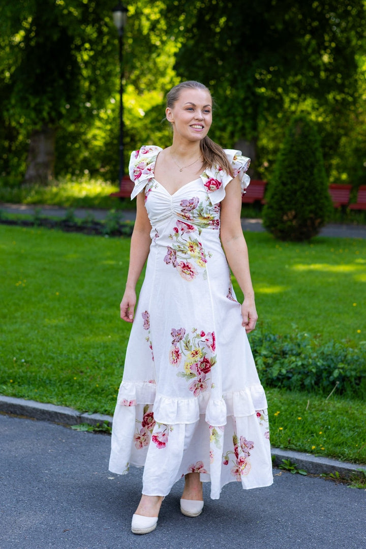 Linen Flounce Dress Rosette | Kjoler | Smuk - Dameklær på nett