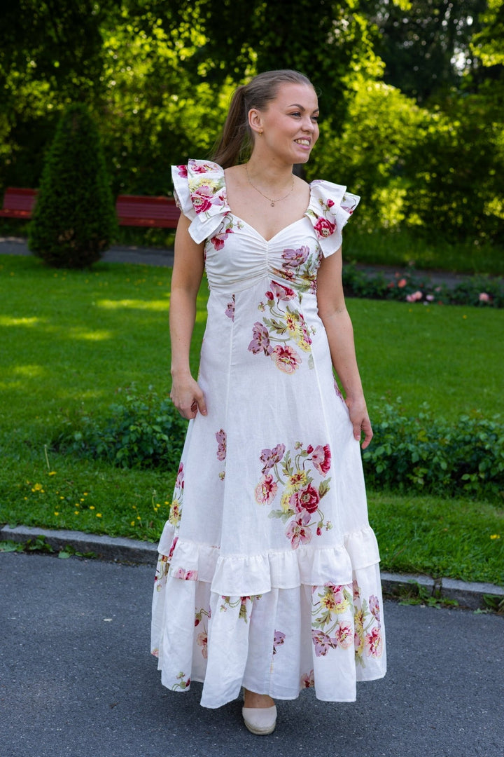 Linen Flounce Dress Rosette | Kjoler | Smuk - Dameklær på nett