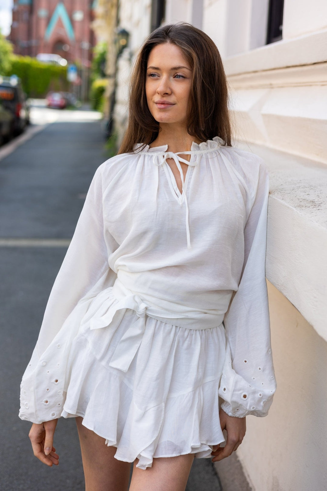 Linen Skirt Shorts White | Skjørt | Smuk - Dameklær på nett