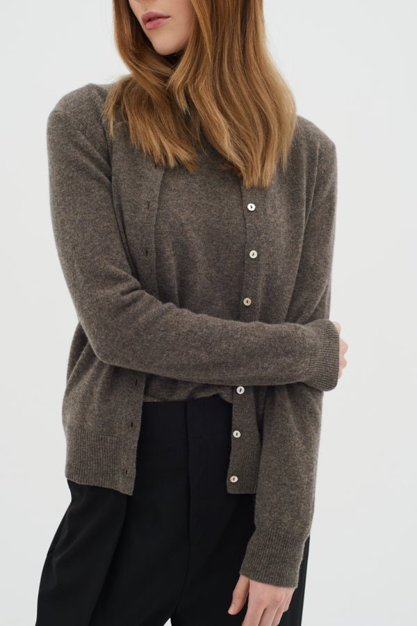 Lukkaiw Cardigan Brown Melange | Genser | Smuk - Dameklær på nett