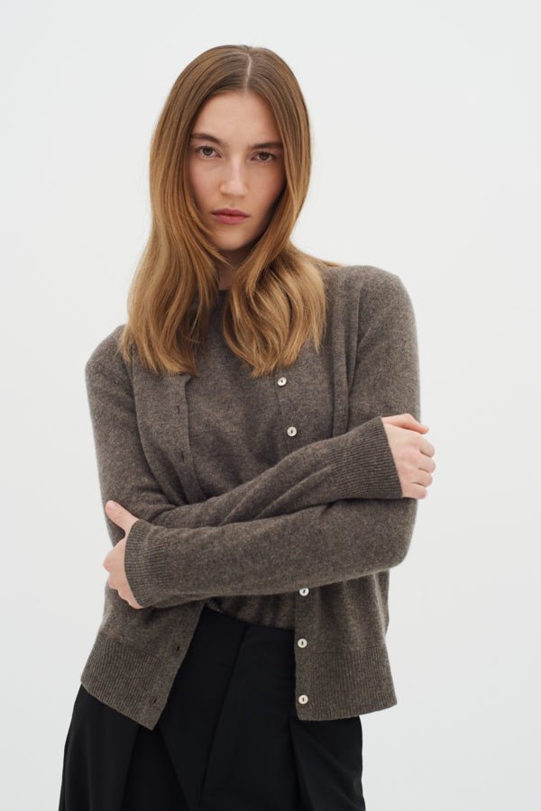 Lukkaiw Cardigan Brown Melange | Genser | Smuk - Dameklær på nett