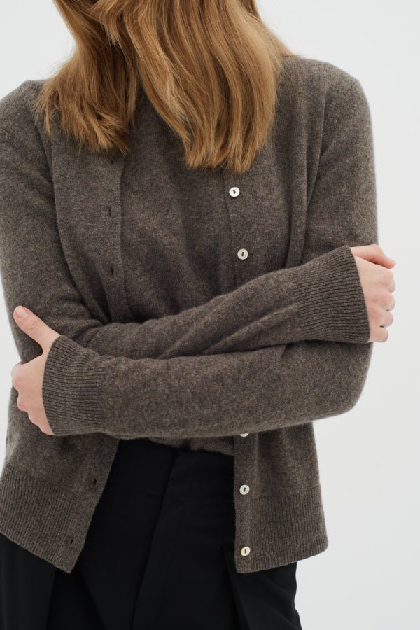 Lukkaiw Cardigan Brown Melange | Genser | Smuk - Dameklær på nett