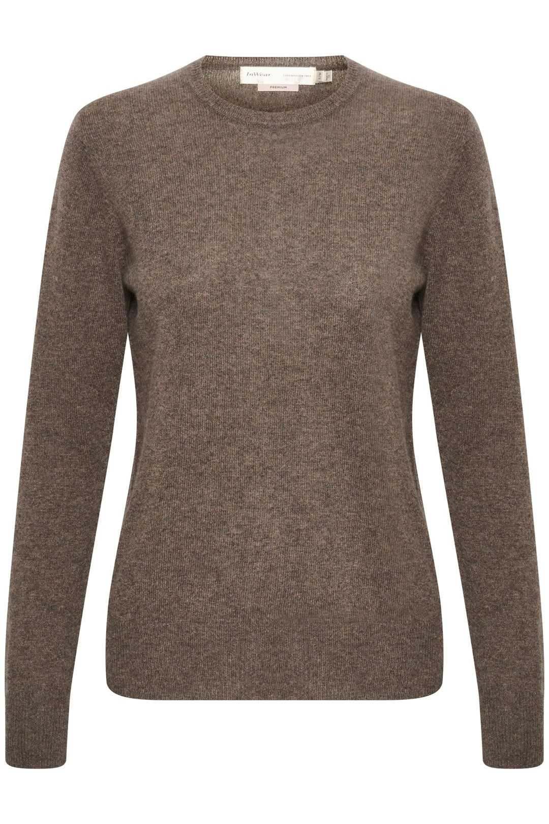 Lukkaiw Crew - Neck Pullover Brown Melange | Genser | Smuk - Dameklær på nett