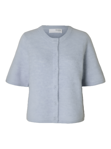 Lulu 2/4 Knit Cardigan Cashmere Blue Melange | Genser | Smuk - Dameklær på nett