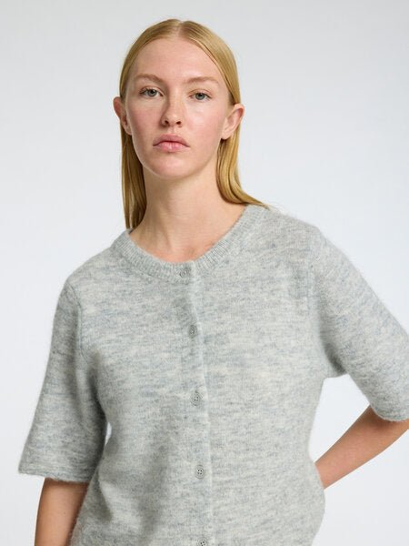 Lulu 2/4 Knit Cardigan Light Grey Melange | Genser | Smuk - Dameklær på nett