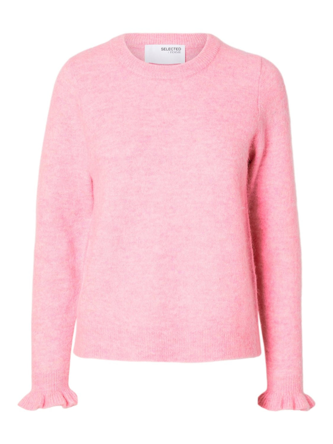 Lulu Ls Knit Frill Cuff O - Neck Peony Melange | Genser | Smuk - Dameklær på nett