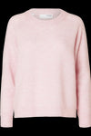 Lulu Ls Knit O-Neck Bleached Mauve Melange