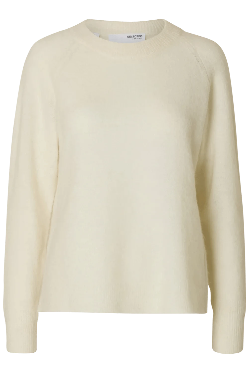 Lulu Ls Knit O - Neck Snow White Melange | Genser | Smuk - Dameklær på nett