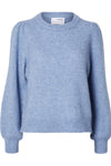 Lulu Ls Knit Rib O-Neck Endless Sky Melange