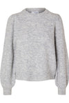 Lulu Ls Knit Rib O-Neck Light Grey Melange