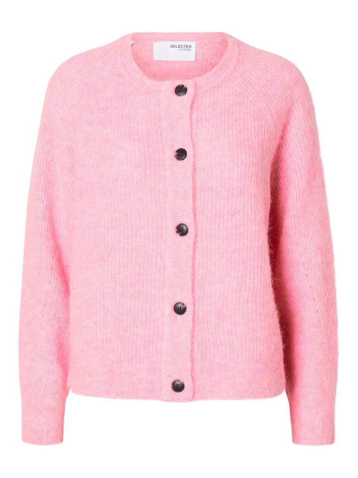 Lulu Ls Knit Short Cardigan B Peony Melange | Genser | Smuk - Dameklær på nett