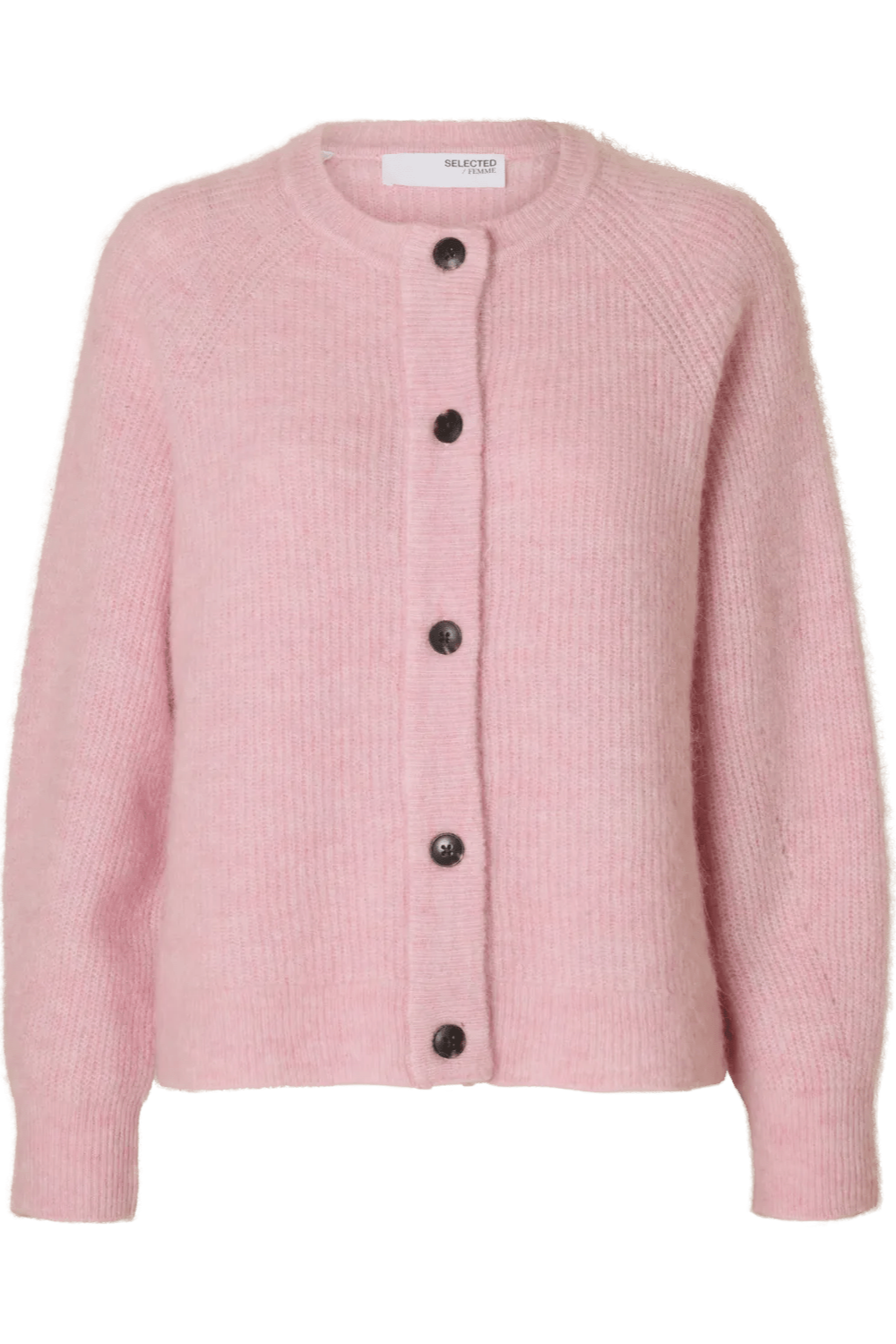 Lulu Ls Knit Short Cardigan Bleached Mauve Melange | Genser | Smuk - Dameklær på nett