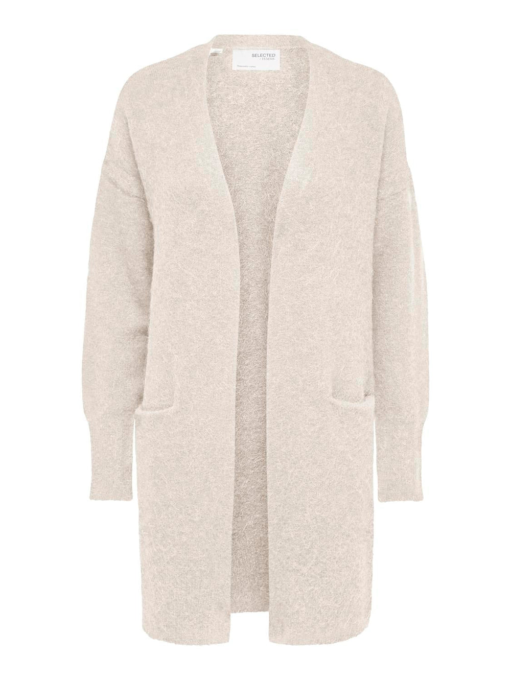 Lulu New Ls Knit Long Cardigan Birch Melange | Genser | Smuk - Dameklær på nett